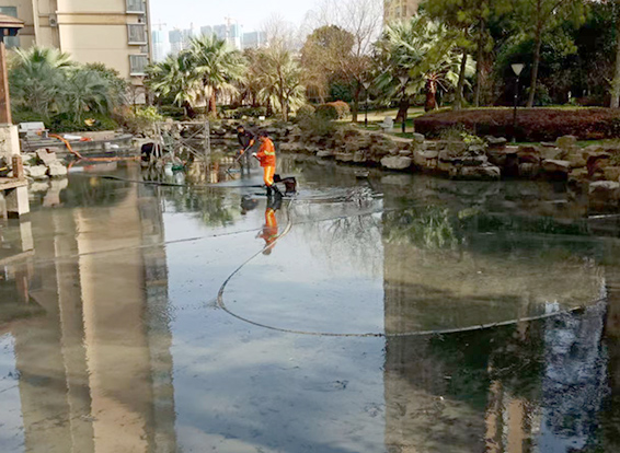 汶上景观池淤泥清理